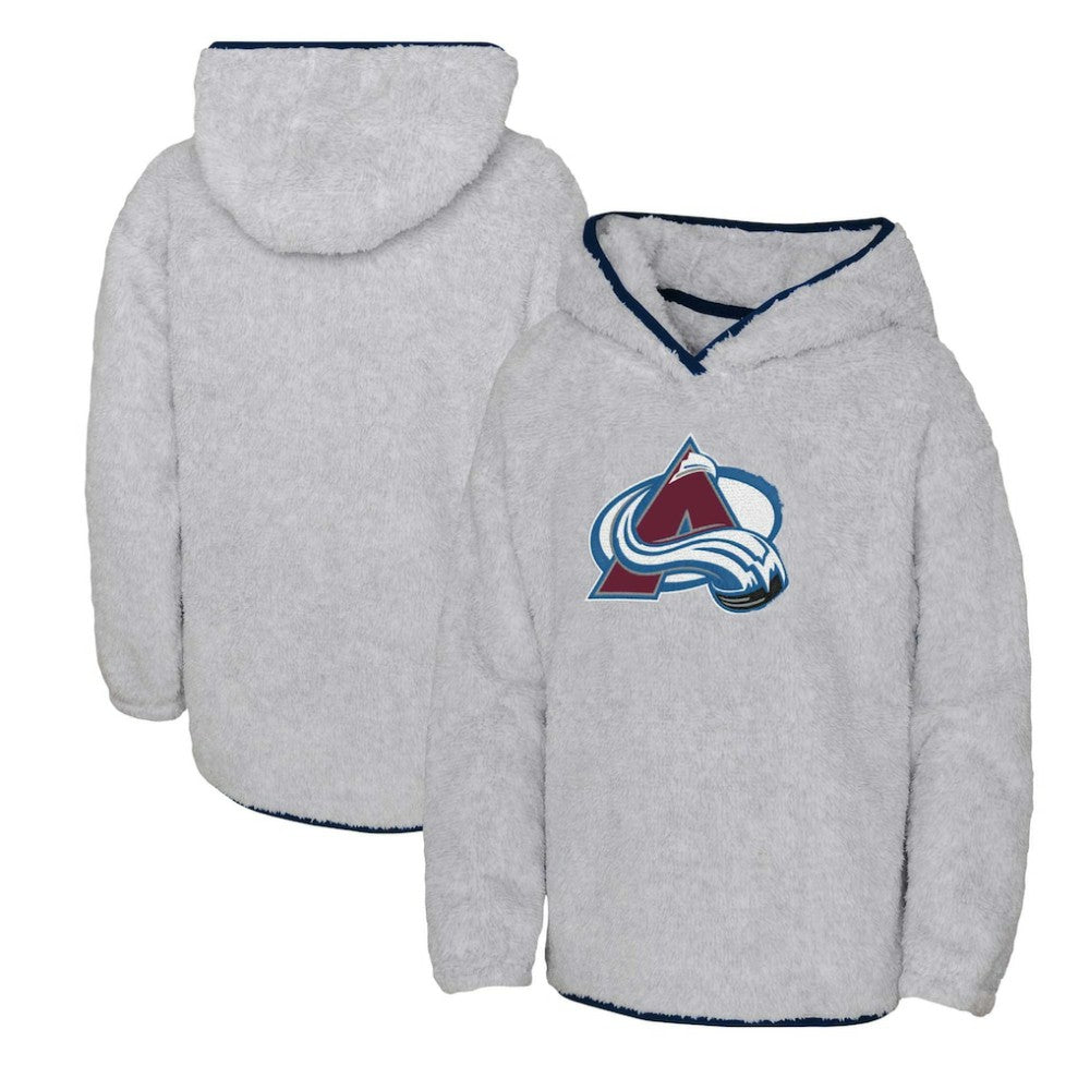 Colorado Avalanche Girls Youth Ultimate Teddy Fleece Pullover Hoodie - Heather Gray - NHL 200189121