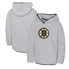 Boston Bruins Girls Youth Ultimate Teddy Fleece Pullover Hoodie - Heather Gray - NHL 200189122