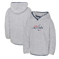Washington Capitals Girls Youth Ultimate Teddy Fleece Pullover Hoodie - Heather Gray - NHL 200189123