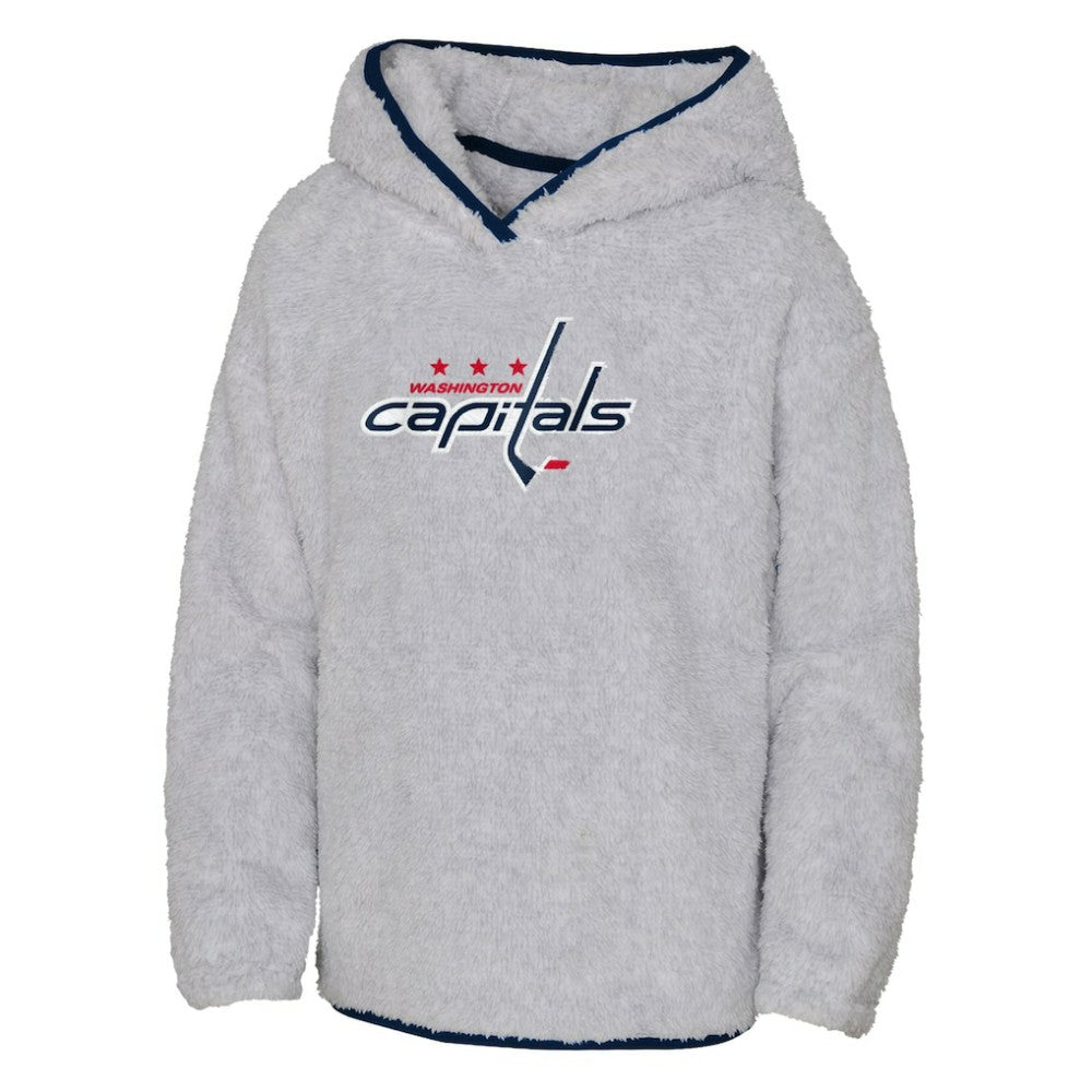 Washington Capitals Girls Youth Ultimate Teddy Fleece Pullover Hoodie - Heather Gray - NHL 200189123