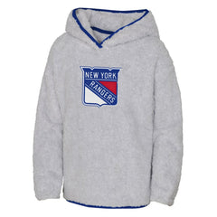 New York Rangers Girls Youth Ultimate Teddy Fleece Pullover Hoodie - Heather Gray - NHL 200189126