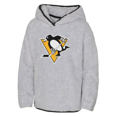Pittsburgh Penguins Girls Youth Ultimate Teddy Fleece Pullover Hoodie - Heather Gray - NHL 200189127