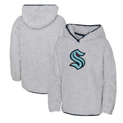 Seattle Kraken Girls Youth Ultimate Teddy Fleece Pullover Hoodie - Heather Gray - NHL 200189128