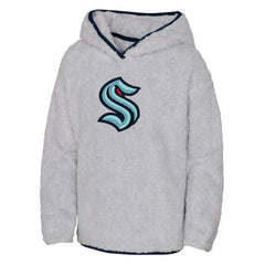 Seattle Kraken Girls Youth Ultimate Teddy Fleece Pullover Hoodie - Heather Gray - NHL 200189128
