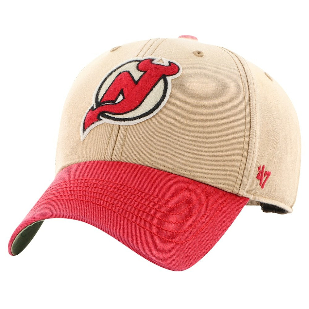 New Jersey Devils '47 Dusted Sedgwick MVP Adjustable Hat - Khaki/Red - NHL 200189377