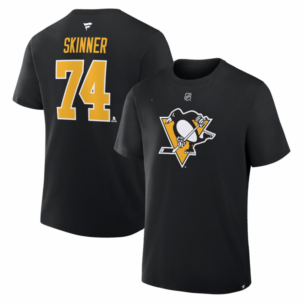 Stuart Skinner Pittsburgh Penguins Fanatics Authentic Stack Name & Number T-Shirt - Black - NHL 2001893900