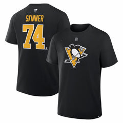 Stuart Skinner Pittsburgh Penguins Fanatics Authentic Stack Name & Number T-Shirt - Black - NHL 2001893900