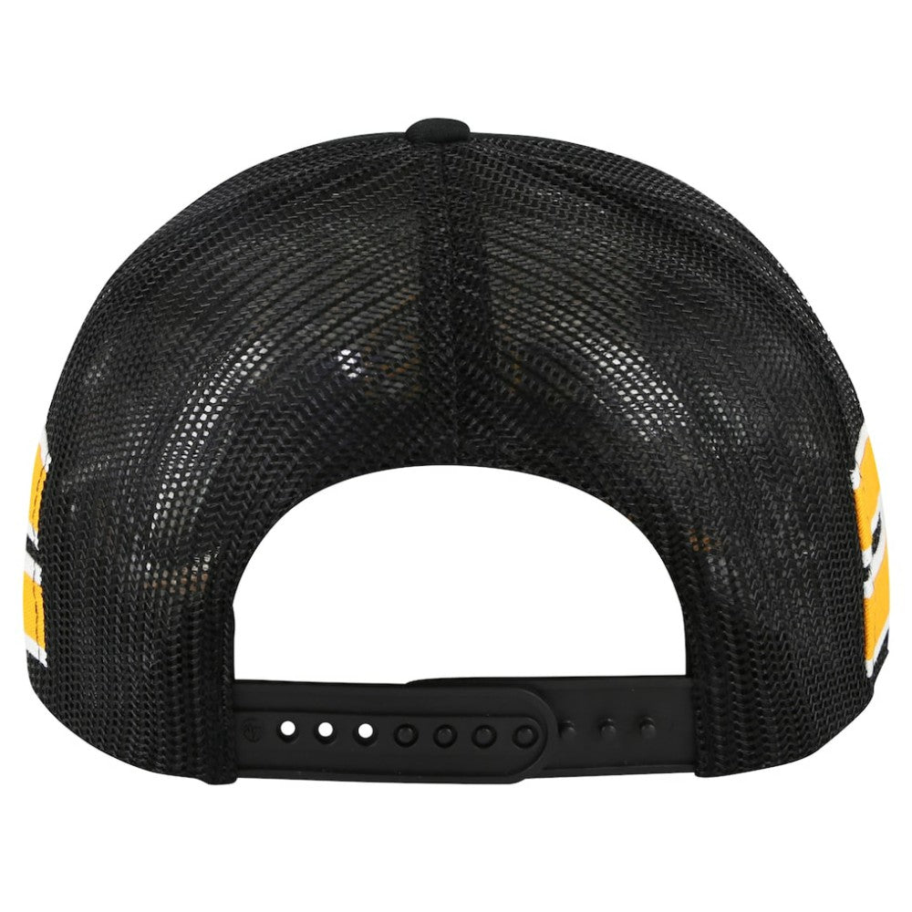 Boston Bruins '47 Sideband Stripes Trucker Snapback Hat - Black - NHL 200189397