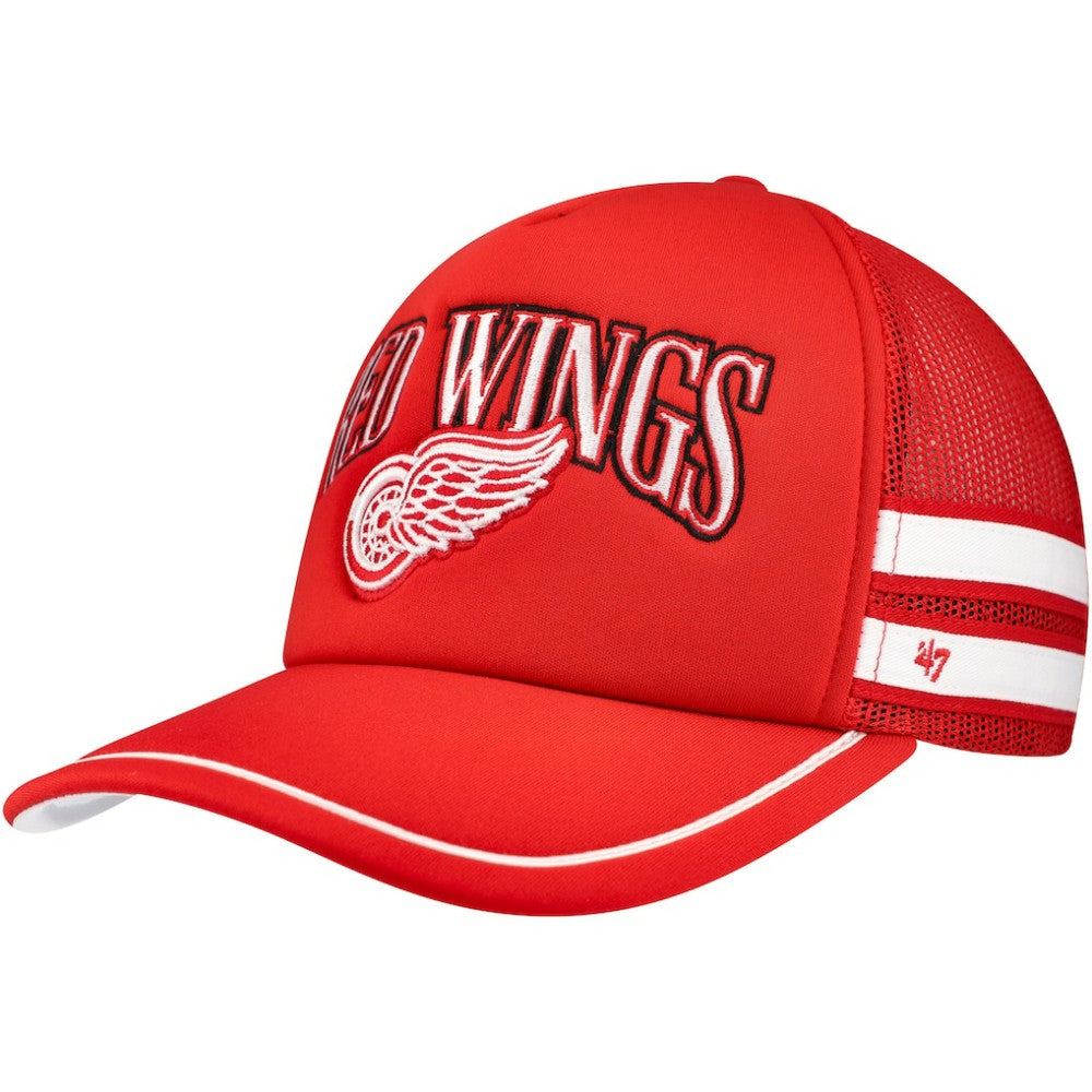 Detroit Red Wings '47 Sideband Stripes Trucker Snapback Hat - Red - NHL 200189413