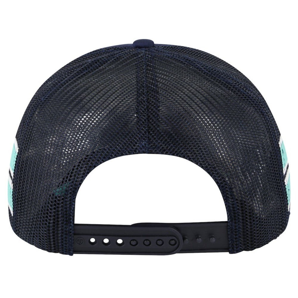 Seattle Kraken '47 Sideband Stripes Trucker Snapback Hat - Deep Sea Blue - NHL 200189422