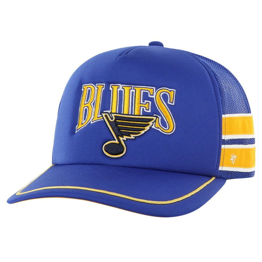 St. Louis Blues '47 Sideband Stripes Trucker Snapback Hat - Blue - NHL 200189423