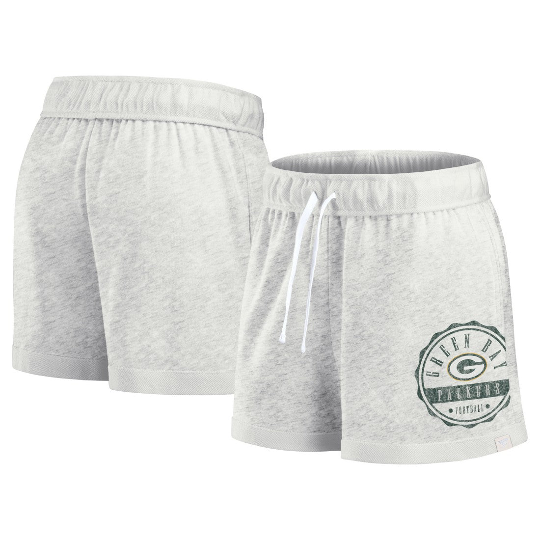 Fanatics Green Bay Packers Women's Vintage Badge Shorts Oatmeal