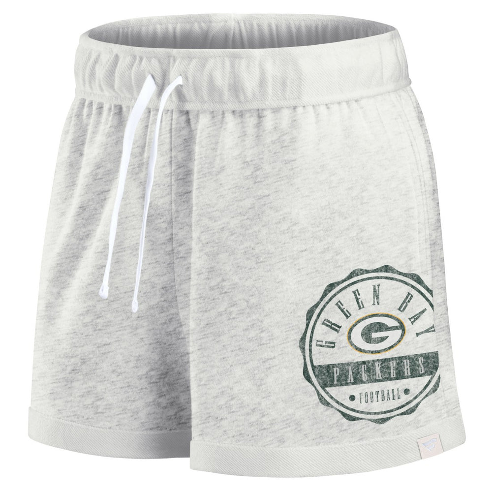 Fanatics Green Bay Packers Women's Vintage Badge Shorts Oatmeal