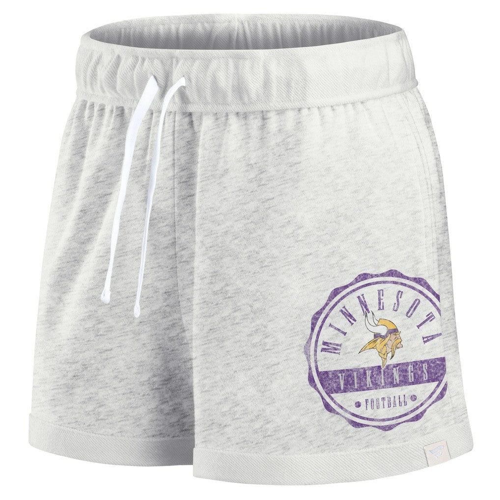 Fanatics Minnesota Vikings Women's Vintage Badge Shorts Oatmeal