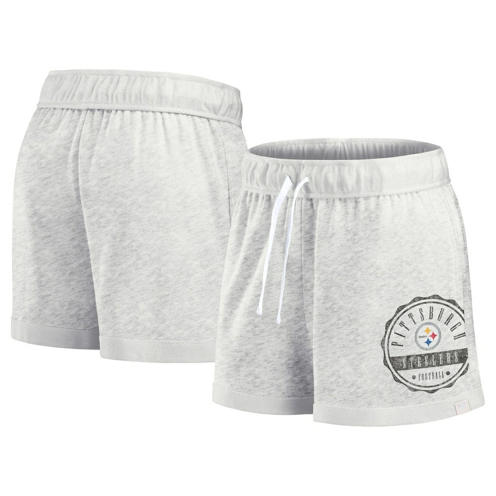 Fanatics Pittsburgh Steelers Women's Vintage Badge Shorts Oatmeal