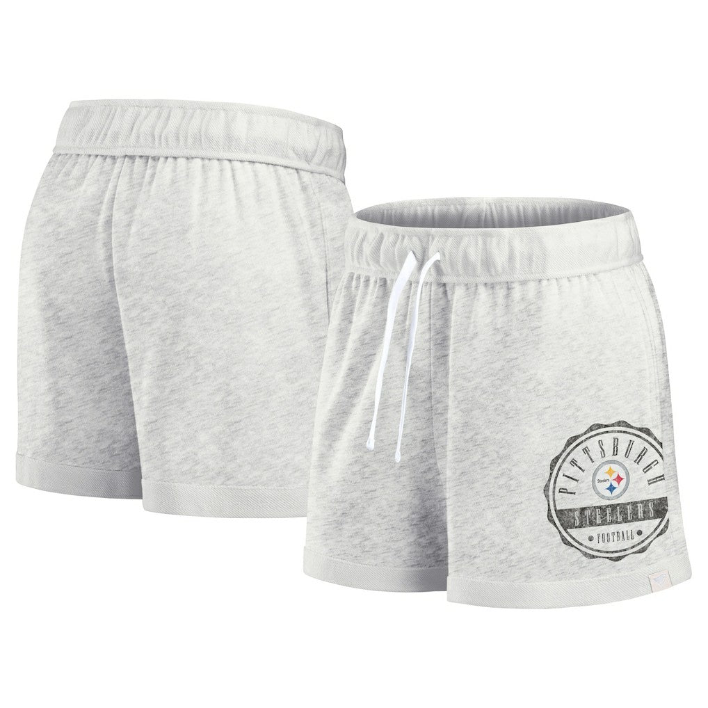 Fanatics Pittsburgh Steelers Women's Vintage Badge Shorts Oatmeal