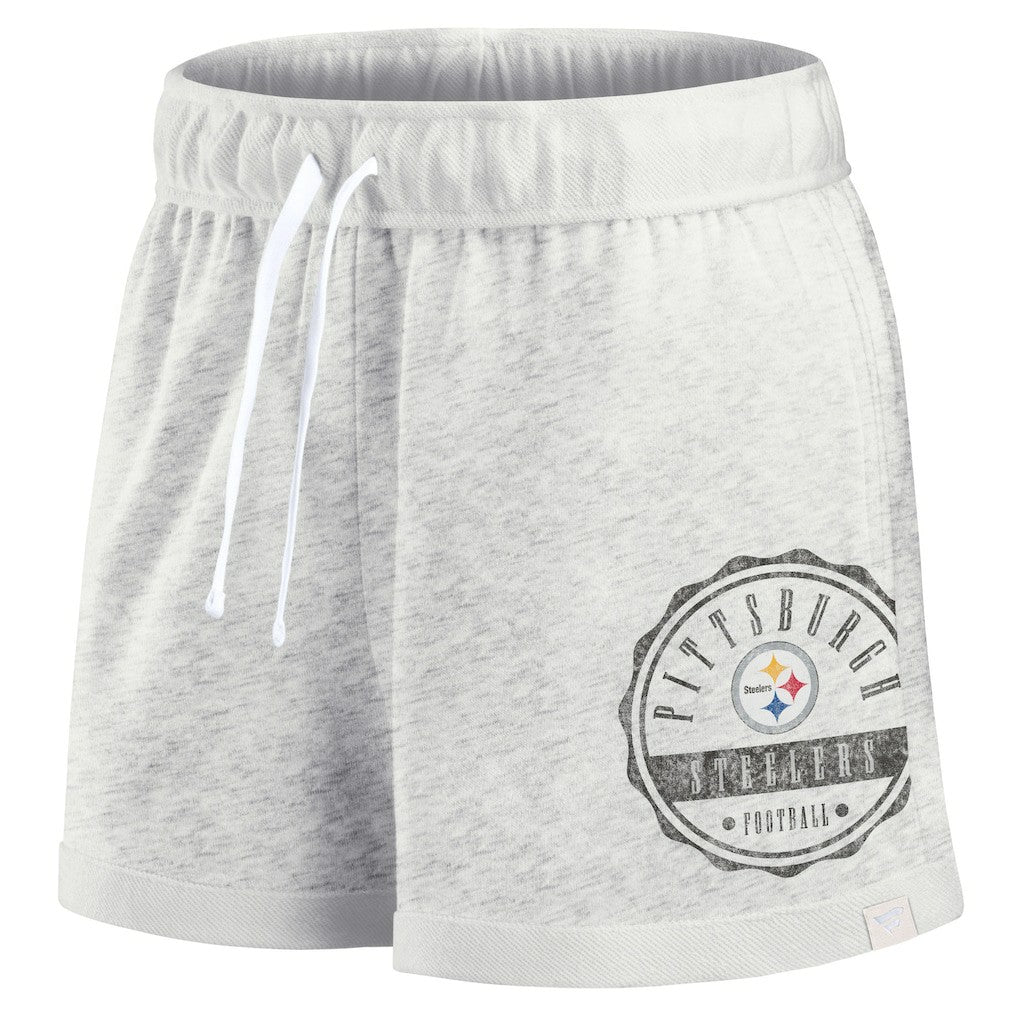 Fanatics Pittsburgh Steelers Women's Vintage Badge Shorts Oatmeal