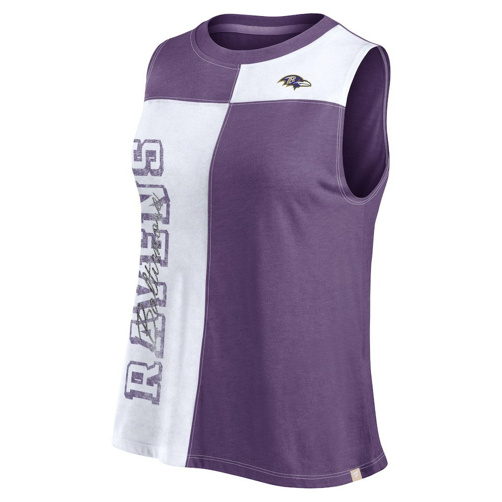 Fanatics Baltimore Ravens FanaticsWomen's Script Color Block Tank Top Purple/White