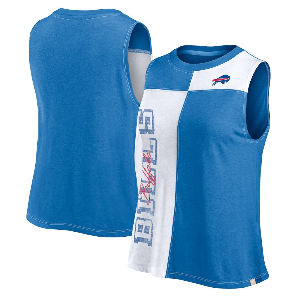 Fanatics Buffalo Bills FanaticsWomen's Script Color Block Tank Top Royal/White