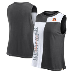 Fanatics Cincinnati Bengals FanaticsWomen's Script Color Block Tank Top Black/White