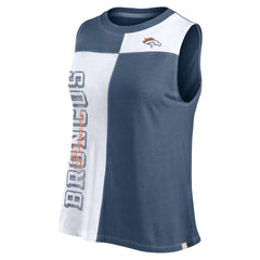 Fanatics Denver Broncos FanaticsWomen's Script Color Block Tank Top Navy/White