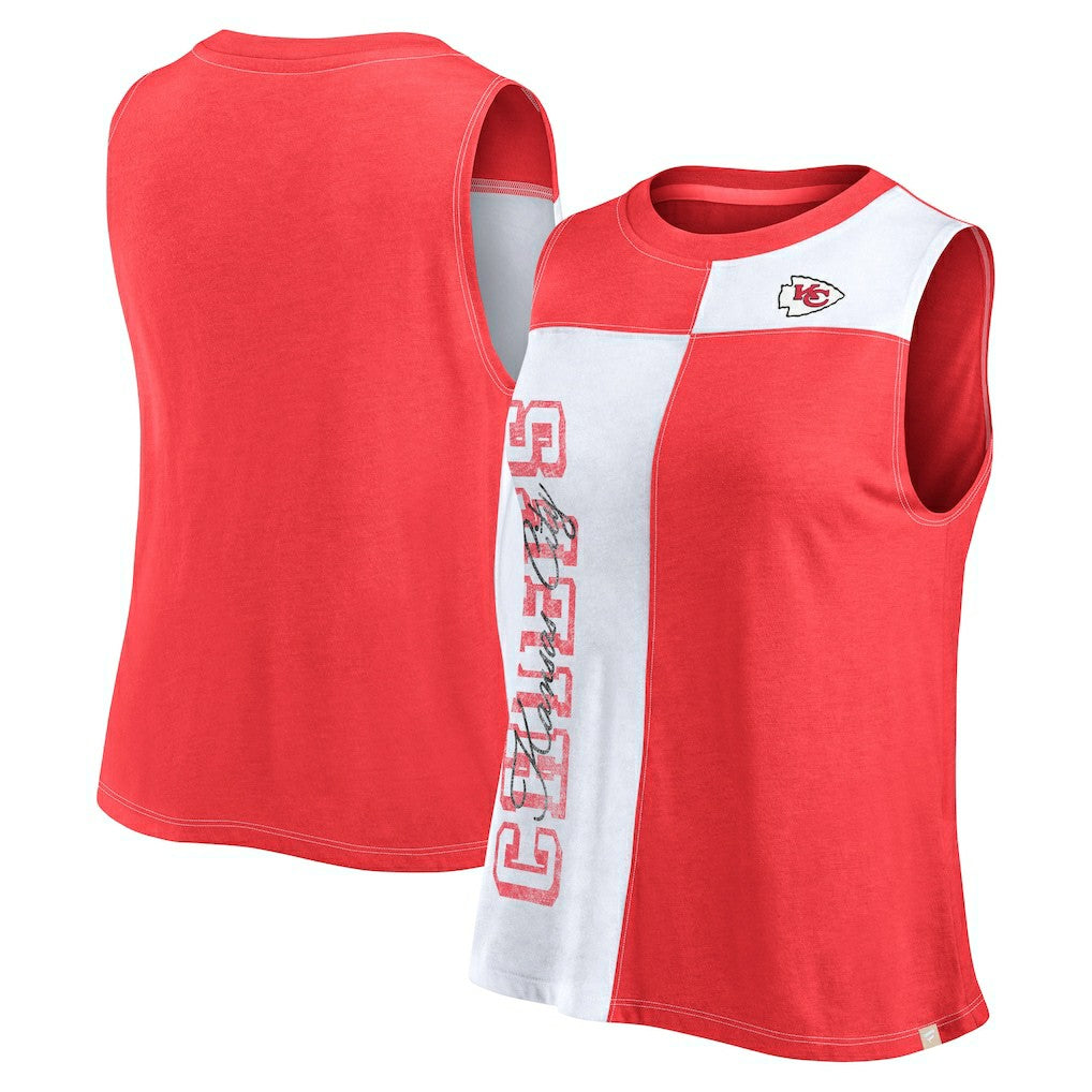 Fanatics Kansas City Chiefs FanaticsWomen's Script Color Block Tank Top Red/White