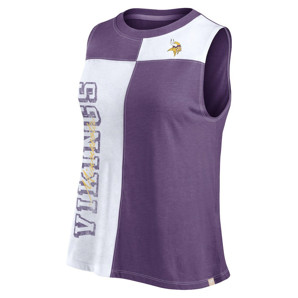 Fanatics Minnesota Vikings FanaticsWomen's Script Color Block Tank Top Purple/White
