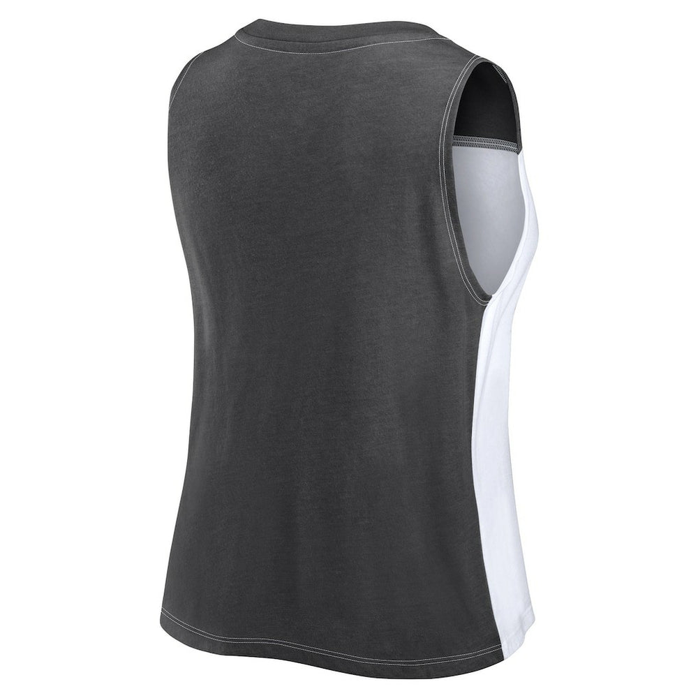 Fanatics Pittsburgh Steelers FanaticsWomen's Script Color Block Tank Top Black/White