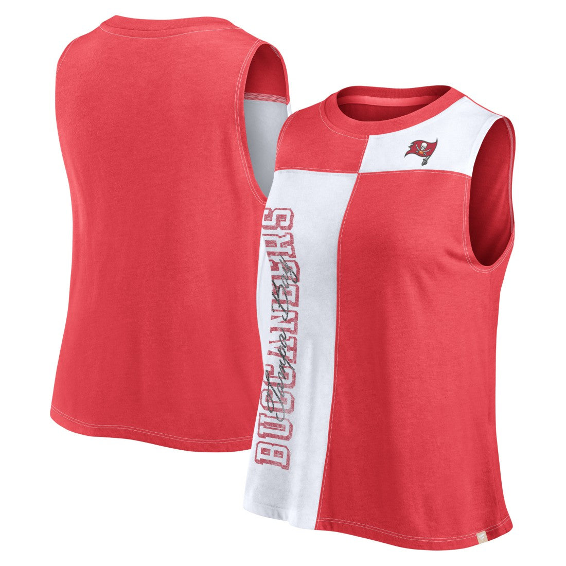 Fanatics Tampa Bay Buccaneers FanaticsWomen's Script Color Block Tank Top Red/White