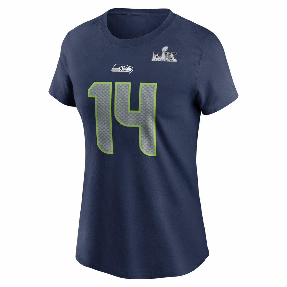 Nike Sam Darnold Seattle Seahawks Women's Super Bowl LX Patch Name & Number T-Shirt College Navy