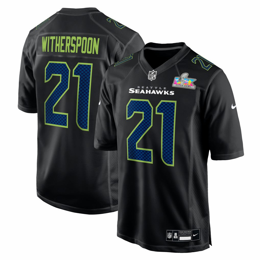 Nike Devon Witherspoon Seattle Seahawks Super Bowl LX Patch Carbon Fashion Game Jersey Black