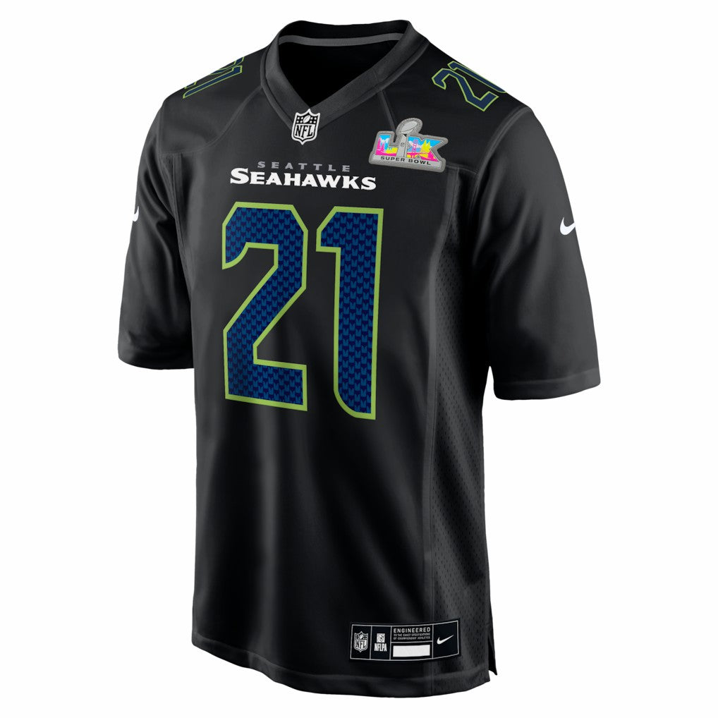 Nike Devon Witherspoon Seattle Seahawks Super Bowl LX Patch Carbon Fashion Game Jersey Black