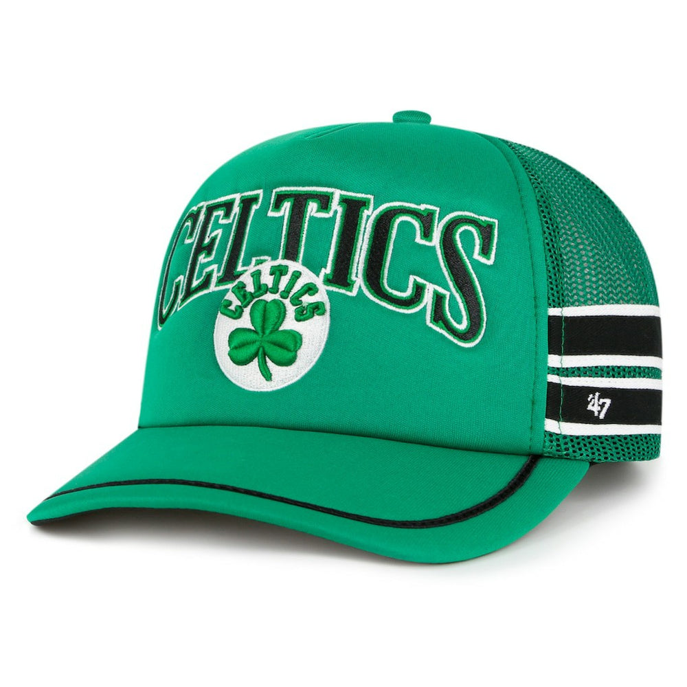 Boston Celtics '47 Sidebrand Stripes Trucker Adjustable Hat Kelly Green | 47 brand Near Me