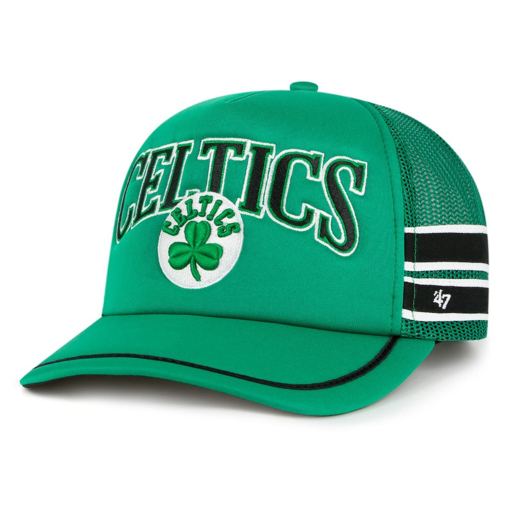 Boston Celtics '47 Sidebrand Stripes Trucker Adjustable Hat Kelly Green | 47 brand Near Me