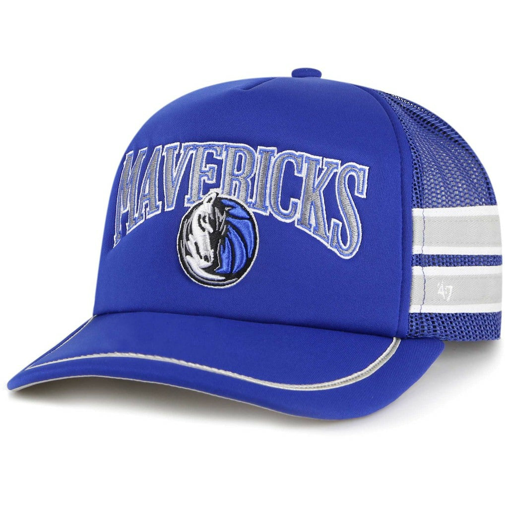 Dallas Mavericks '47 Sidebrand Stripes Trucker Adjustable Hat for sale Blue | 47 brand Near Me