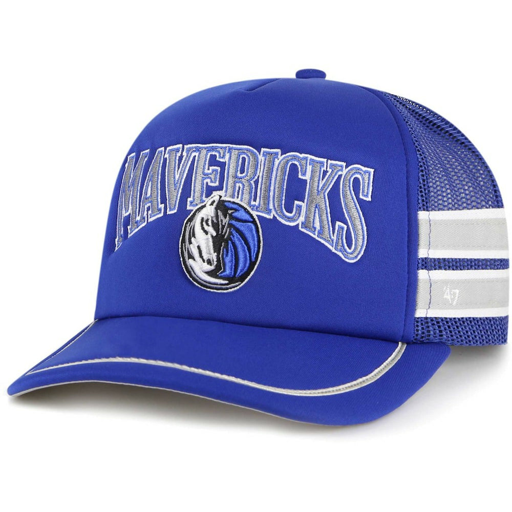 Dallas Mavericks '47 Sidebrand Stripes Trucker Adjustable Hat for sale Blue | 47 brand Near Me
