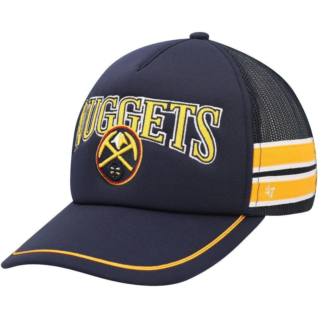 Denver Nuggets '47 Sidebrand Stripes Trucker Adjustable Hat for sale Navy | 47 brand