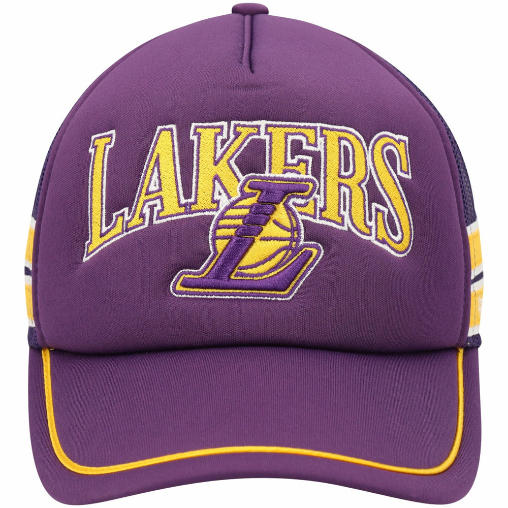 Los Angeles Lakers '47 Sidebrand Stripes Trucker Adjustable Hat Purple | 47 brand for sale