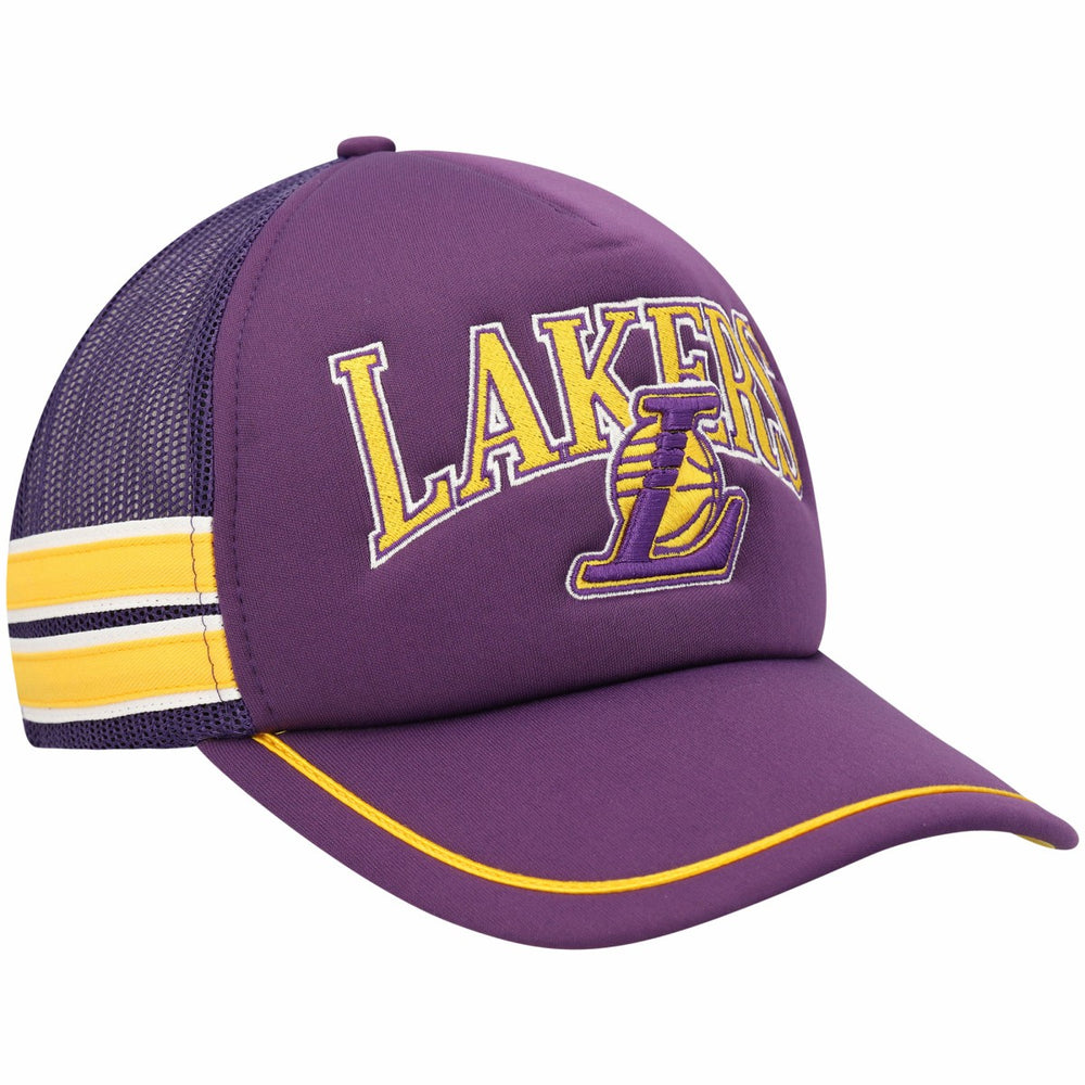 Los Angeles Lakers '47 Sidebrand Stripes Trucker Adjustable Hat Purple | 47 brand for sale
