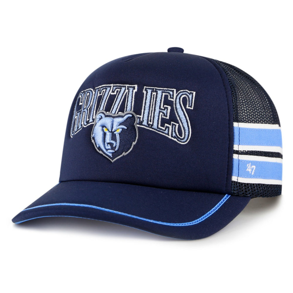 Memphis Grizzlies '47 Sidebrand Stripes Trucker Adjustable Hat Navy | 47 brand outlet