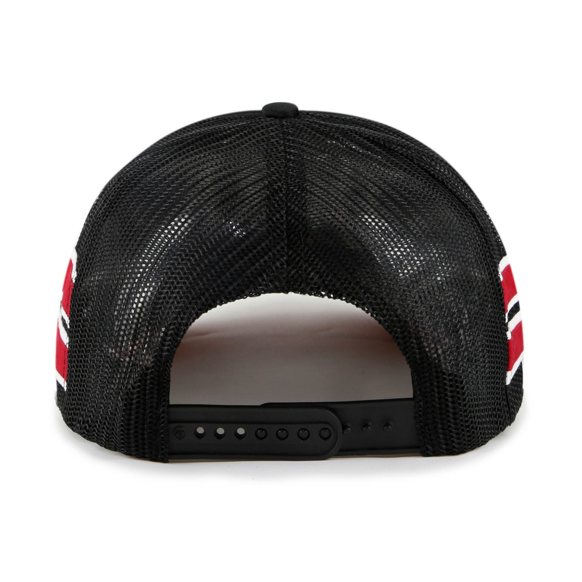 Miami Heat '47 Sidebrand Stripes Trucker Adjustable Hat Black | 47 brand Lifestyle
