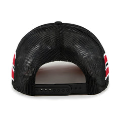 Miami Heat '47 Sidebrand Stripes Trucker Adjustable Hat Black | 47 brand Lifestyle