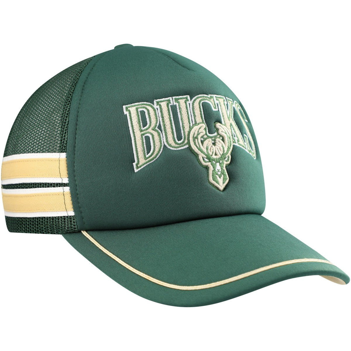 Milwaukee Bucks '47 Sidebrand Stripes Trucker Adjustable Hat Hunter Green | 47 brand