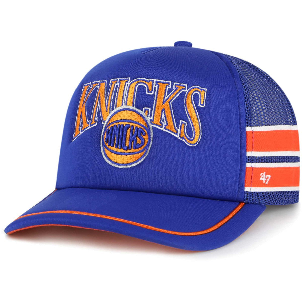 New York Knicks '47 Sidebrand Stripes Trucker Adjustable Hat Blue | 47 brand online