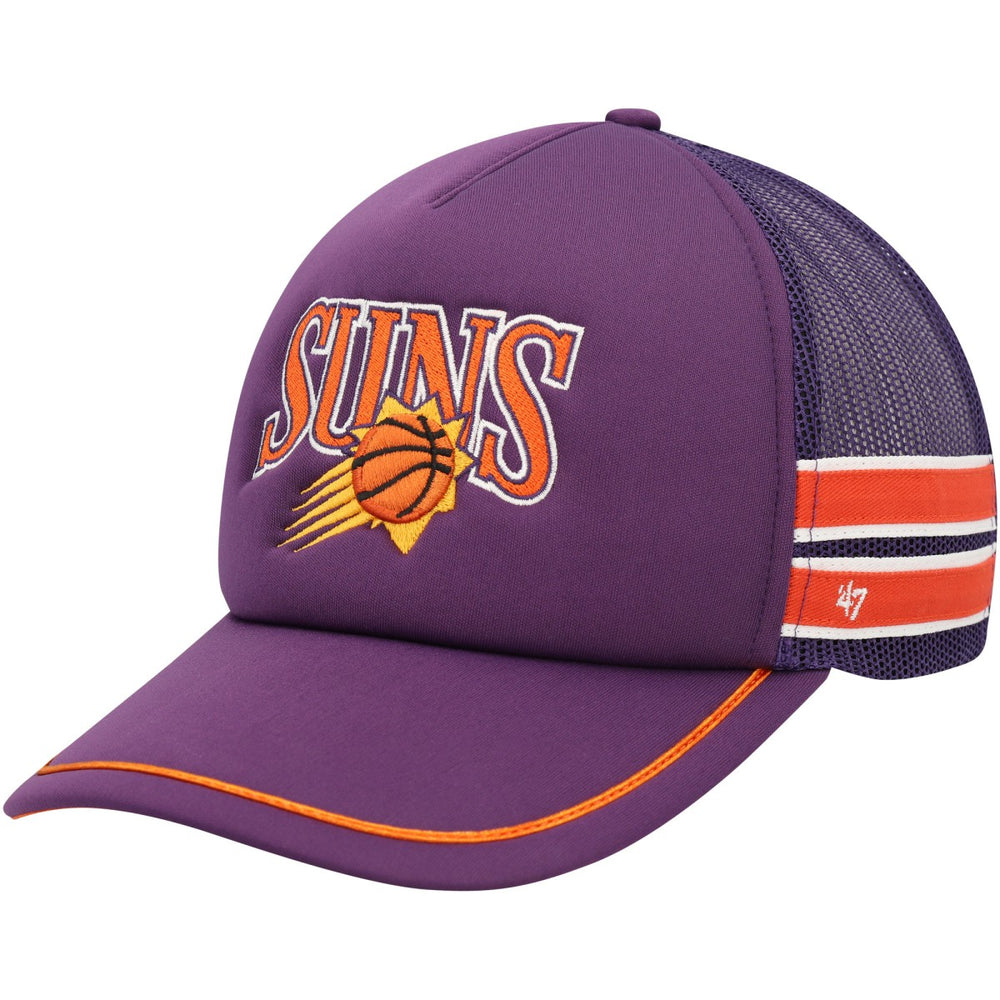 Phoenix Suns '47 Sidebrand Stripes Trucker Adjustable Hat Purple | 47 brand Lifestyle