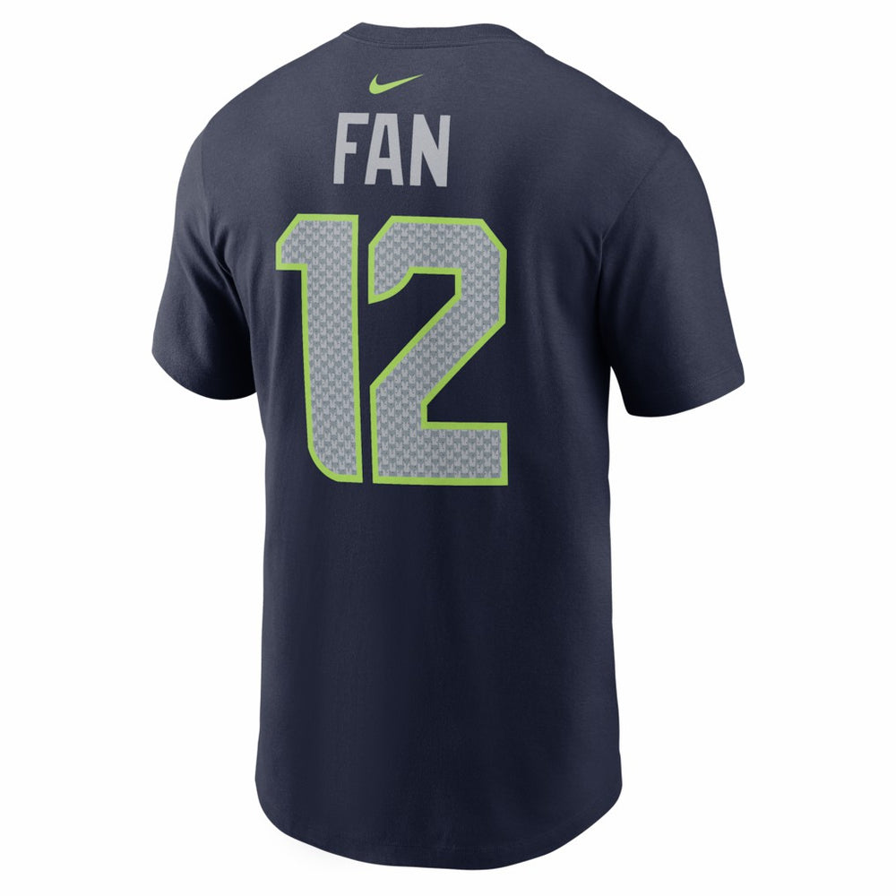 Nike 12s Seattle Seahawks Super Bowl LX Patch Name & Number T-Shirt College Navy