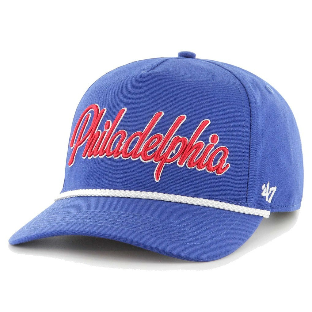 Philadelphia 76ers '47 Overhand Logo Hitch Adjustable Hat for sale Royal | 47 brand US