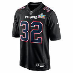 Nike TreVeyon Henderson New England Patriots Super Bowl LX Patch Carbon Fashion Game Jersey Black