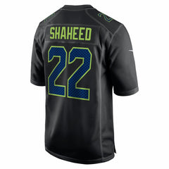Nike Rashid Shaheed Seattle Seahawks Super Bowl LX Patch Carbon Fashion Game Jersey Black