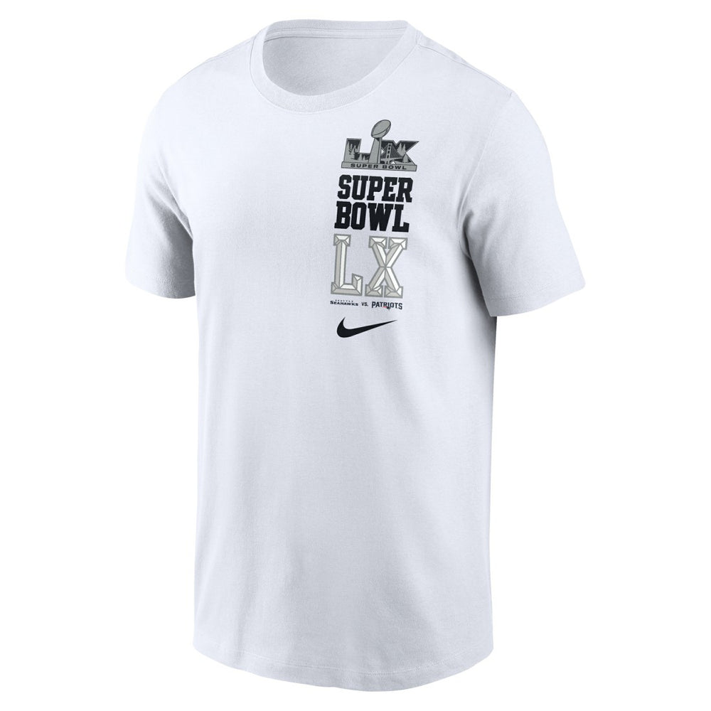 Nike New England Patriots vs. Seattle Seahawks Super Bowl LX Dueling T-Shirt White